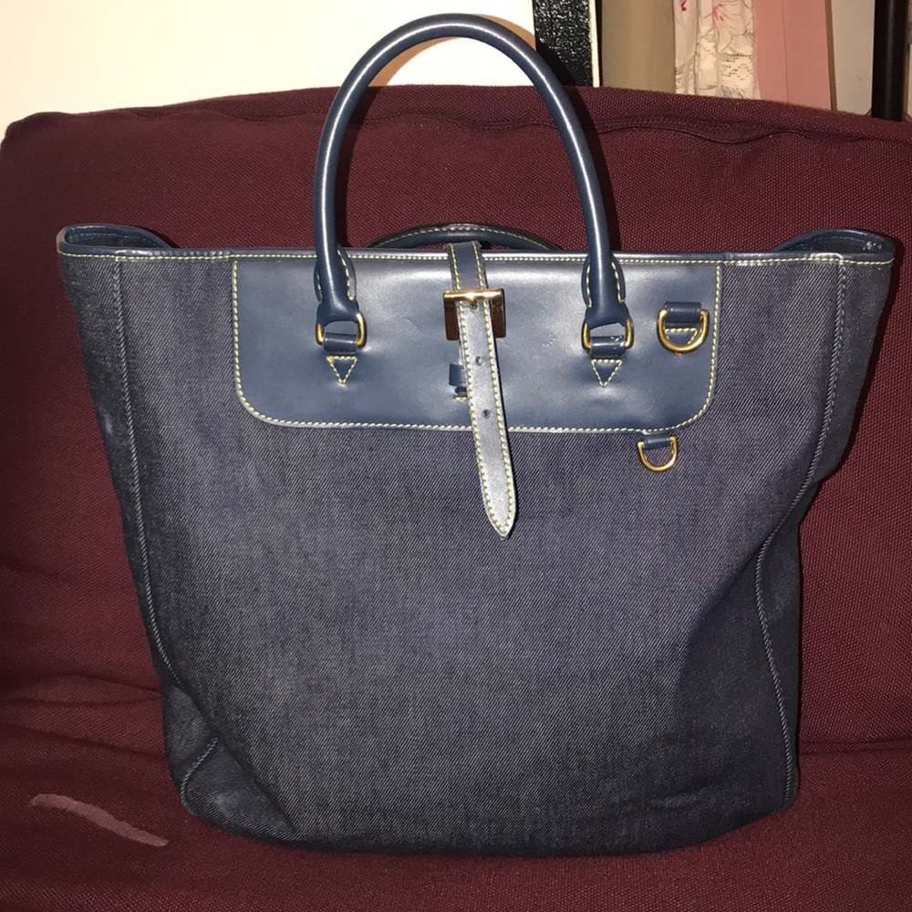 Dooney and Bourke Denim Leather handles handbag